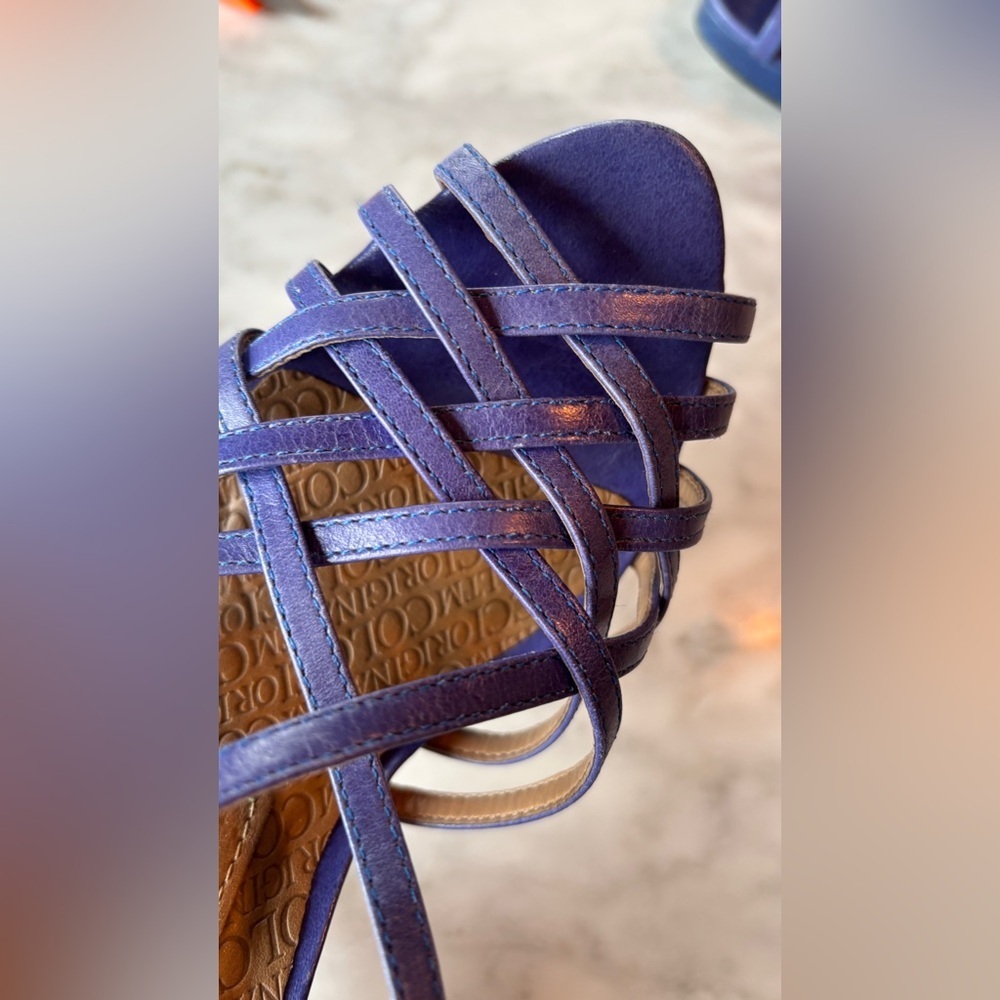 Colcci Original blue leather strappy heels size 8 ankle strap stilettos - Picture 5 of 16